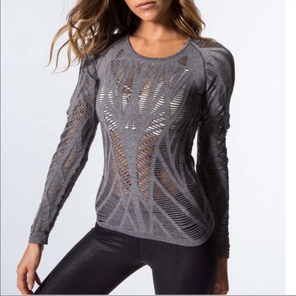 ALO Yoga Wanderer Sz S Long Sleeve Seamless Top